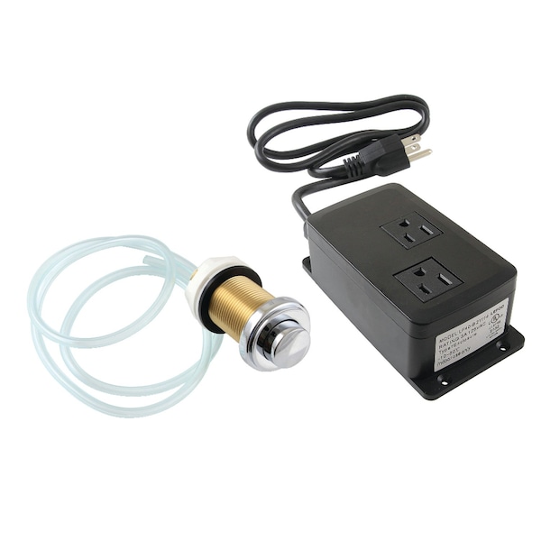Dual Outlet Garbage Disposal Air Switch Kit, Polished Chrome